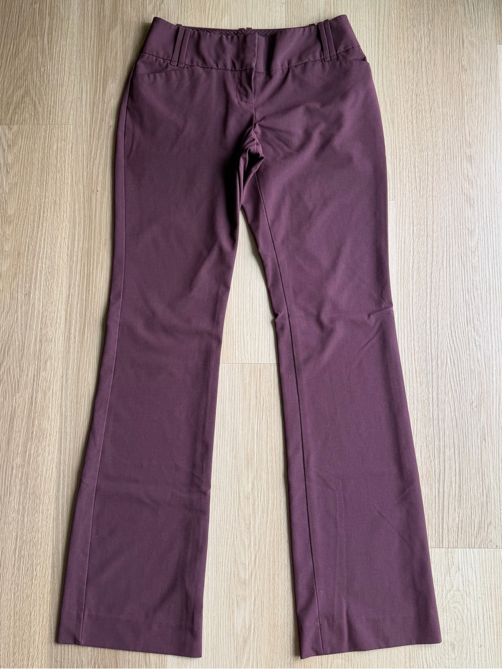 The Limited Cassidy Women's Burgundy Flat Front Dress Pants Size O0R 32 Inseam